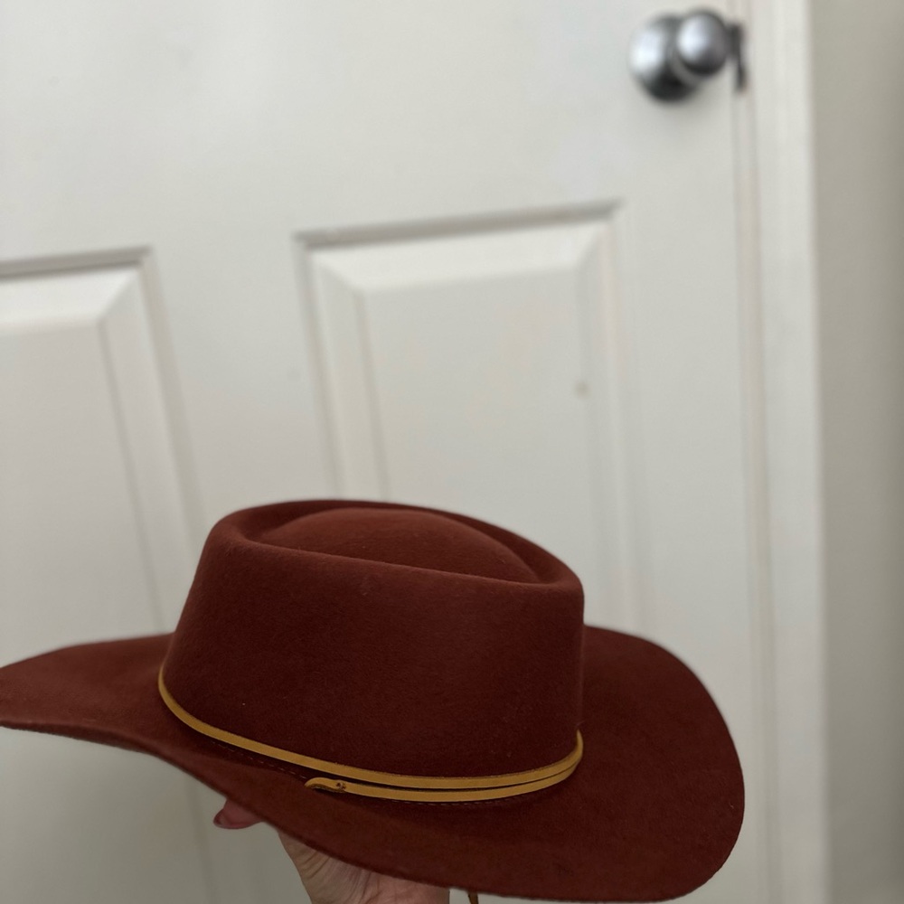 GIGI PIP''s Wren Flat Brim Telescope Crown Hat - Rusty Red - Picture 5 of 6